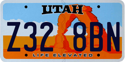 UT license plate Z328BN
