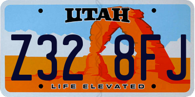 UT license plate Z328FJ