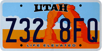 UT license plate Z328FQ