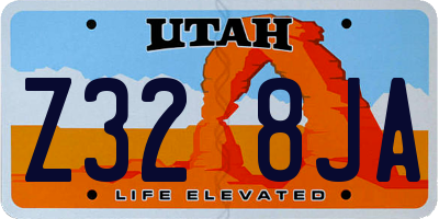 UT license plate Z328JA
