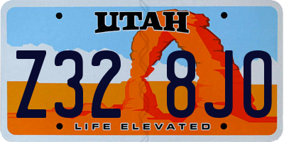 UT license plate Z328JO