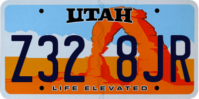 UT license plate Z328JR