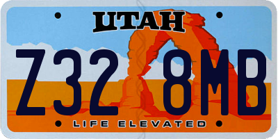 UT license plate Z328MB