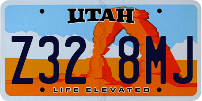 UT license plate Z328MJ