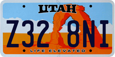 UT license plate Z328NI