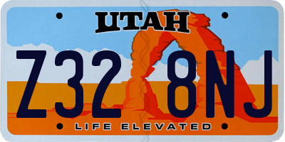 UT license plate Z328NJ