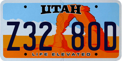 UT license plate Z328OD