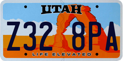 UT license plate Z328PA