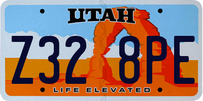 UT license plate Z328PE