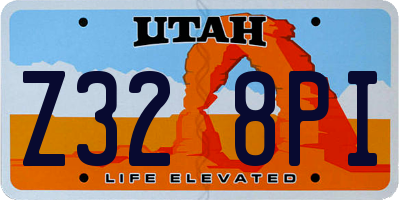 UT license plate Z328PI