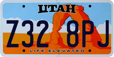 UT license plate Z328PJ