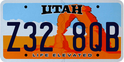 UT license plate Z328QB