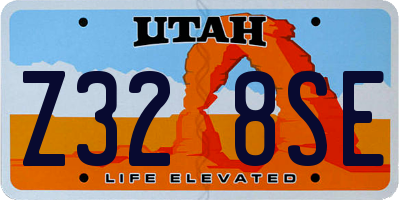 UT license plate Z328SE