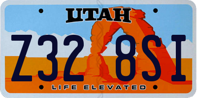 UT license plate Z328SI
