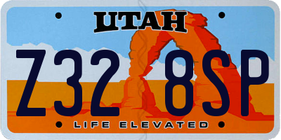 UT license plate Z328SP