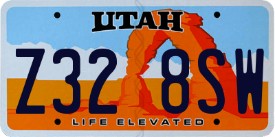 UT license plate Z328SW