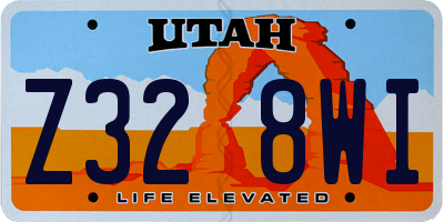 UT license plate Z328WI