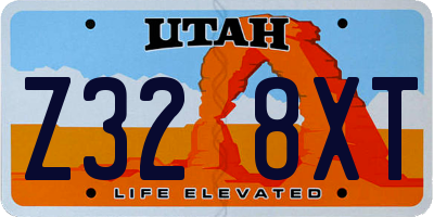 UT license plate Z328XT