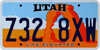 UT license plate Z328XW