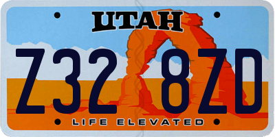 UT license plate Z328ZD