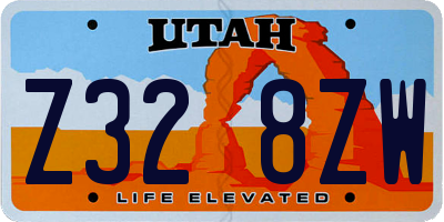 UT license plate Z328ZW