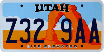 UT license plate Z329AA