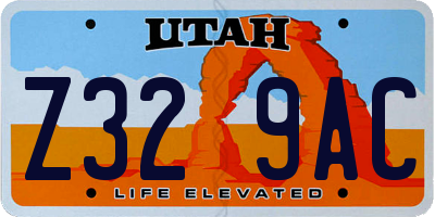 UT license plate Z329AC