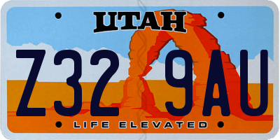 UT license plate Z329AU