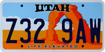 UT license plate Z329AW