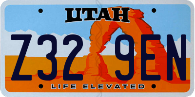 UT license plate Z329EN