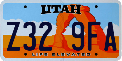 UT license plate Z329FA