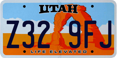 UT license plate Z329FJ