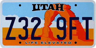 UT license plate Z329FT