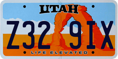 UT license plate Z329IX
