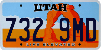 UT license plate Z329MD