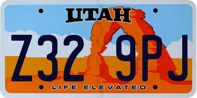 UT license plate Z329PJ
