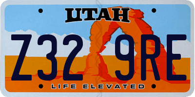 UT license plate Z329RE