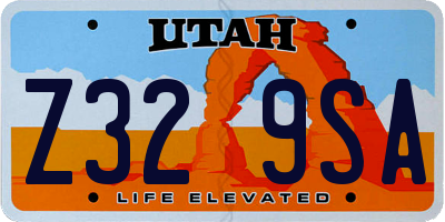 UT license plate Z329SA