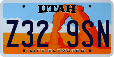UT license plate Z329SN