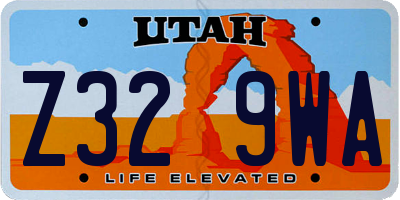 UT license plate Z329WA