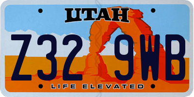 UT license plate Z329WB