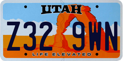 UT license plate Z329WN