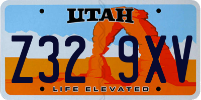 UT license plate Z329XV