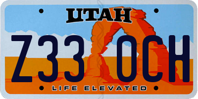 UT license plate Z330CH