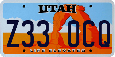 UT license plate Z330CQ