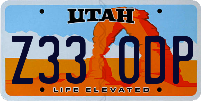 UT license plate Z330DP