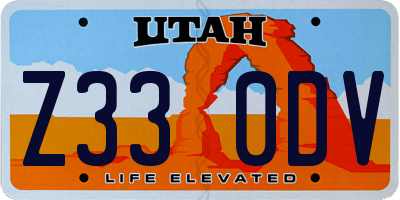 UT license plate Z330DV