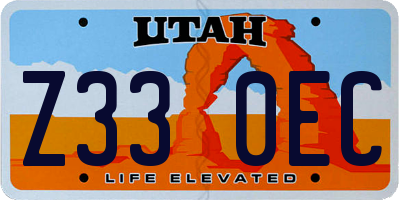 UT license plate Z330EC
