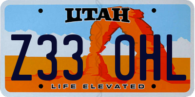 UT license plate Z330HL