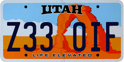 UT license plate Z330IF